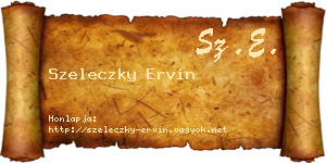Szeleczky Ervin névjegykártya