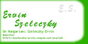 ervin szeleczky business card